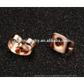 Las señoras de oro rosa de chapado en forma de corazón de acero inoxidable Stud Earrings ZZE008